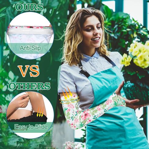4 Pairs Gardening Sleeves Anti-Slip Arm Protection with Thumb Hole Sun Sleeve Cooling Arm Sleeves for Women Men Outdoor in Saudi Arabia