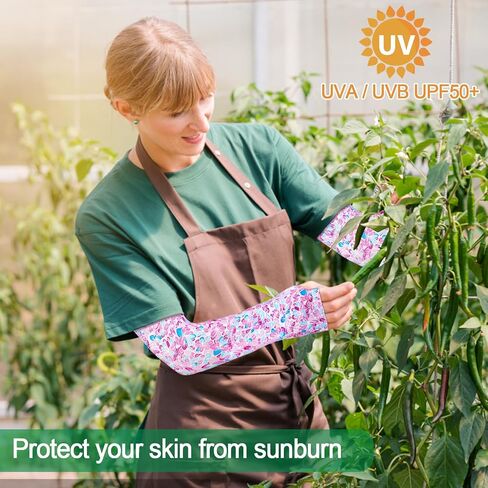 4 Pairs Gardening Sleeves Anti-Slip Arm Protection with Thumb Hole Sun Sleeve Cooling Arm Sleeves for Women Men Outdoor in Saudi Arabia
