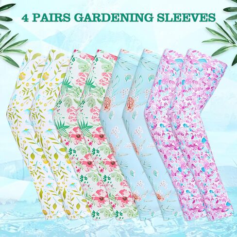 4 Pairs Gardening Sleeves Anti-Slip Arm Protection with Thumb Hole Sun Sleeve Cooling Arm Sleeves for Women Men Outdoor in Saudi Arabia