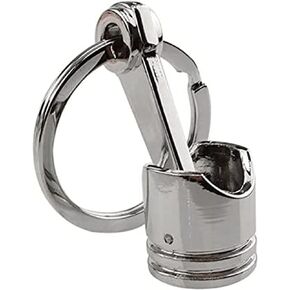Creative Auto Parts, Mini Engine Piston Model Keychain, Alloy Key Chain Ring Keyring Keyfob, Silver