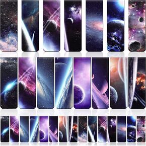30 Pieces Magnetic Bookmarks Space Planets and Starry Night Sky Bookmarks Magnetic Page Clip Markers for Kids Book Marks for Book Lovers Reading School Library Supplies (Starry Night Sky Style)
