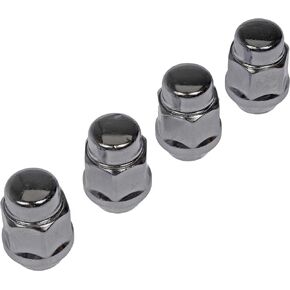 Dorman 711-105 Wheel Nut Chrome Bulge Seat Acorn Cap 7/16-20 Compatible with Select Models, 4 Pack