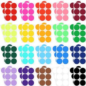 2 Inch 20 Colors Colored Labels Round Stickers Colored Dot Stickers Large Labels Coding Sticker Self Adhesive Dot Stickers Circle Stickers for Coloring Marking Organizing (480 Pieces)
