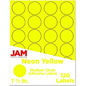 JAM PAPER Circle Label Sticker Seals - 2.5 Inch Diameter - Ivory - 120 Round Labels/Pack