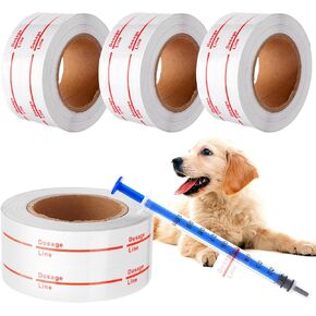 2000 Pieces Syringe Labels Syringe Line Stickers Dosage Marking Clear Label Dosage Line Sticker for Syringes Medication Syringe Labels for Veterinary Syringe(Not Included Syringe)