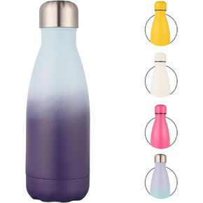 CaiCaiBaby 12OZ Insulated Water Bottle, Small Double Wall Stainless Steel Vacuum Bottle Re-usable Metal Thermo Flasks for School Sports Travel Yellow