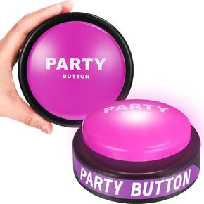2 Pcs Dance Party Button 30s Dance Party Music Button Purple for Classroom Funny Buzzer Buttons for Office Toys Novelty Fun Gag Gifts Cool Desk Decor Gadget, 4.5 x 4.5 x 1.5 Inch