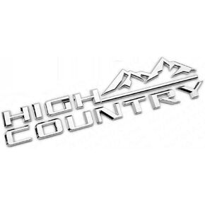 1PC 2019-2024 Tahoe Silverado High Country Tailgate Letter Logo Emblem 3D Badge Namaplate Replacement for High Country (Chrome)