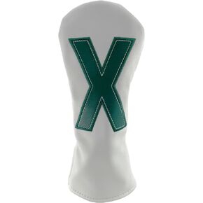 Golf Club White Driver, Fairway Wood and Hybrid Head Cover PU Leather Headcover with Large Number Tag (1 3 5 X)