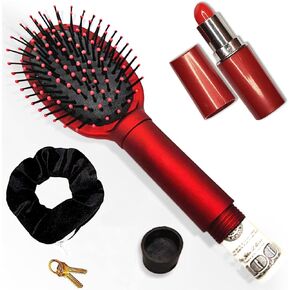 Women's Diversion Safe Bundle - Hair Brush, Scrunchie, & Lipstick Safe - | Hide Valuables : Cash Jewelry Makeup | Secret Travel Container Hidden Container Hide Money Hider Comb