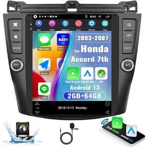 [2G+64G] لسيارة Honda Accord 7th 2003-2007 Android 13 Car T Style Radio Wireless Carplay Android Auto، 9.7 بوصة شاشة لمس رأسية بلوتوث GPS وحدة رئيسية WiFi/FM/Hi-Fi+كاميرا احتياطية/SWC in Kuwait