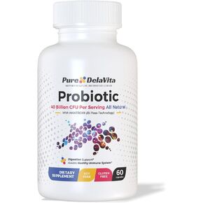 Probiotic 40 Billion CFU - Vegan, Prebiotics, Bi-Pass Delivery - Digestive Health, Gluten-Free, Soy-Free, Non-GMO, Made in USA (60 Capsules)