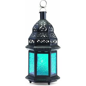 Blue Glass Moroccan-style Lantern
