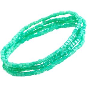 Rosemarie & Jubalee Women's Whimsical Set of 4 Stacking 2mm Island Vibes Bright And Colorful Dainty Glass Bead Stretch Bracelet, 2.5"