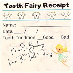 | 20 Pack of Small Tooth Fairy Receipts 2.5x2.5 | Tooth Fairy Note | Tooth Fairy Certificate | Tooth Fairy Letter