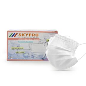 50PCS Medical Grade ASTM Level 1 Standard 3-Ply Kids White/Blue Disposable Face Mask Protective PPE (1, White)