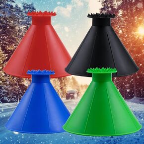 كاشطات ثلج سحرية للزجاج الأمامي للسيارة، مكشطة ثلج مستديرة مع قمع، هدية لعيد الميلاد، ملحقات الشتاء للسيارة، مكشطة نافذة السيارة للثلج والثلج (4 ألوان) in Kuwait