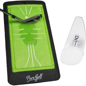 Practice Mat & Precision Putting Trainer. Golf Swing Mat Trainer with Visual Swing Path Detection | Durable, Portable Golf Training Aid, Golf Divot Board