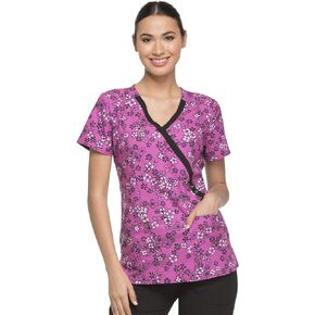 Dickies Prints Women Scrubs Top Mock Wrap DK714