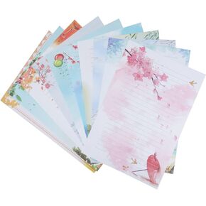 50 Lined Writing Stationery Paper, Beautiful Designs for Writing Letter, Notes, Invitations, Craft, 10 Different Style (11.7 x 8.26") …
