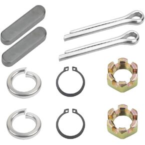 10PCS Trailer Axle Nut Kit Combination, 1'' Thread Spindle Castle Nuts Set with 1" I.D. Washers & 2.3'' Long Cotter Pins, 1'' Shaft Spindle, Universal for Trailer RV Boat and More