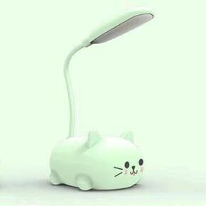 LED Kids Lamp, Mini Cat Table Lamp, Portable LED Night Light, Cute Desk Lamp, Foldable USB Rechargeable Reading Light Children's Bedroom (Pink)