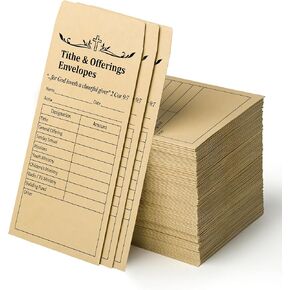 YHNTGB100 PCS Kraft Paper Offering Envelopes for Church Blank Bill Size for Donation Religious Occasions Supplies