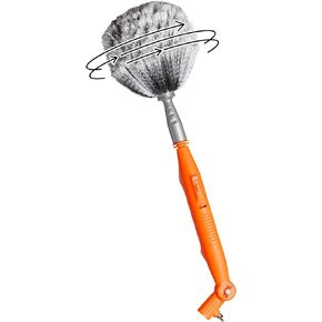 Cobweb Ceiling Fan Powered Duster Interior & Exterior | Adjustable Arm | Hand use and Extention Pole use | Removable Cleanable Head | Rigid Extension Pole Included