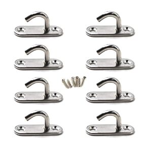 M5 Ceiling Hook Pad Eye Plate 305 Stainless Steel Wall Mount Hook Heavy Duty for Hanging (Pack of 8,Screws Included)