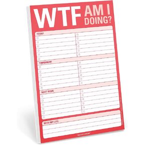 Knock Knock WTF Am I Doing? Pad, To Do List Note Pad, 6 x 9-inches