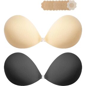 2024 Newest Strapless Invisible Push up Sticky Bra for Women Upgraded Wrinkle-Free Backless Silicone Adhesive Bra