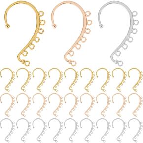 SUNNYCLUE 1 Box 30Pcs Wrap Earring Findings Ear Cuffs Earrings Silver Earring Cuffs Bulk Clip-on Ear Cuff Earrings Ear Wraps for Jewelry Making Accessories DIY Dangle Earrings Crafts Women Adults