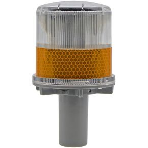 Solar LED Flashing Warning Lights, Waterproof Lamp Beacon Driveway Safety Signs Flash Traffic Lights IP57 Waterproof Flashing Light, Super Bright Solar Emergency Strobe Warning Light - Yellow