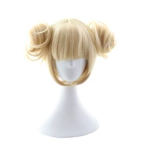 Women Gilrs' Lonita Party Wigs Anime Yellow Blonde Cosplay Wig with Bun free Cap