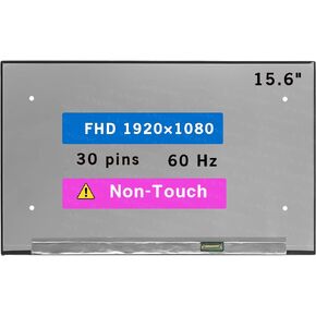 15.6" Screen Replacement for Dell Vostro 15 5510 5515 P106F P106F001 P106F003 LCD Display Panel 30 pin (FHD 1920x1080 Non-Touch)