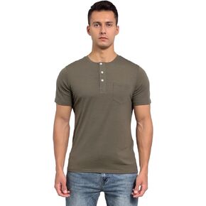 METARINO Men's Merino Wool Henley T-Shirt Short Sleeve Button Casual Shirts Athletic Tee Shirt Tops