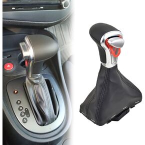 Gear Shift Knob Handle Lever Leather Adapter Cover Black Compatible with Audi A3 A4 A5 A6 Q5 Q7 2004 2005 2006 2007 2008 2009 2010 2011 2012 2013 2014 2015