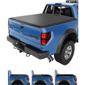 Garvee Soft Roll-up Truck Bed Tonneau Cover Compatible with 2004-2024 Ford F-150 6.5' (79") Bed