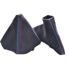 The Tuning-Shop Ltd Shift & E Brake Boot Black Alcantara With Mpower Stitching