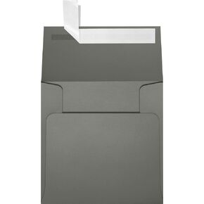 LUXPaper Square Invitation Envelopes | Peel & Press | 4" x 4" | Smoke Gray | 80lb. Text | 50 Qty