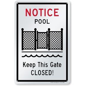 SmartSign "Notice - Pool, Keep This Gate Closed!" Sign | 10" x 15" Plastic