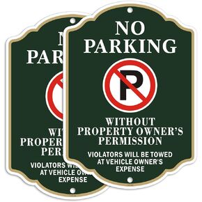 No Parking Sign, Violators Will Be to Towed at Vehicle Owner’s Expense - 2 Pack, 10" x 14" Rust Free Aluminum Sign, Weatherproof, Fade Resistant