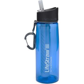 LifeStraw Go Water Filter Bottle with 2-Stage Integrated Filter Straw for Hiking, Backpacking, and Travel, Blue
