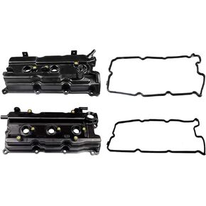 LH RH Engine Valve Covers w/Gasket & Spark Plug Seals Fit For 02-04 For Infiniti I35, 02-06 For Nissan Altima Maxima, 03-07 For Murano, 04-09 For Quest Replace# 132648J113 132648J102