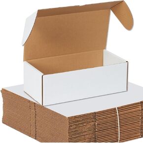 AVIDITI White Shipping Boxes 12" x 7.5" x 5" (25-Pack) Foldable & Crush-Proof | Corrugated Cardboard Mailing Boxes for Shipping, Mailers, Moving, Packing, Small Business, Ideal to Use as Gift Box