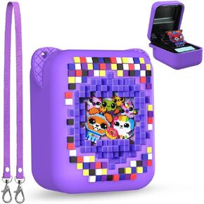 Silicone Case for Bitzee Interactive Toy Digital Pet Case, Kids Protective Cover Purple Skin Sleeve with Lanyard for Bitzee Virtual Electronic Pets Accessories Gift (Purple)