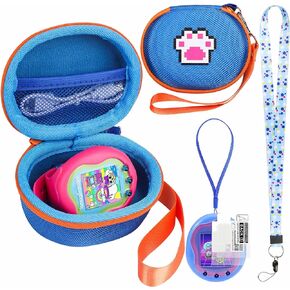 حقيبة حمل متوافقة مع Tamagotchi Uni/Tamagotchi Pix/Tamagotchi Original/Tamagotchi Nano x Virtual Pet Game Machine، حافظة صلبة مع حزام للرقبة، وحبل قصير وواقي شاشة (أرجواني)