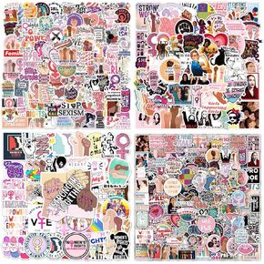 200Pcs Feminist Stickers for Water Bottles, Bulk Women's Libbers Equal Rights Indie Stickers for Skateboard, Laptop, Bike, Hydroflask, Gift for Women Girls Power (#1)