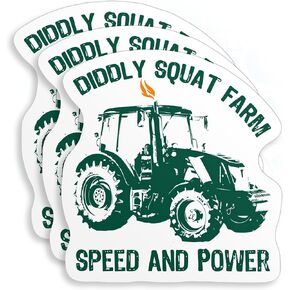 (3Pcs) Diddly Squat Farm Speed and Power Stickers Bumper Sticker Tractor Farming Farmer Quote Vinyl Die-cut Stickers for Cars Tractor Truck Hard Hat Water Bottle Laptop Helmet Decor Stuff Gifts 2 Inch