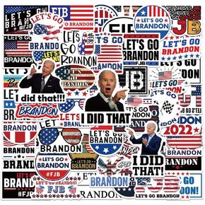 50pcs Let's Go Brandon Stickers Biden I DID That Stickers FJB Stickers for Laptop Phone Case Beer Water Bottle Computer, Mixed Funny Biden Stickers Set B